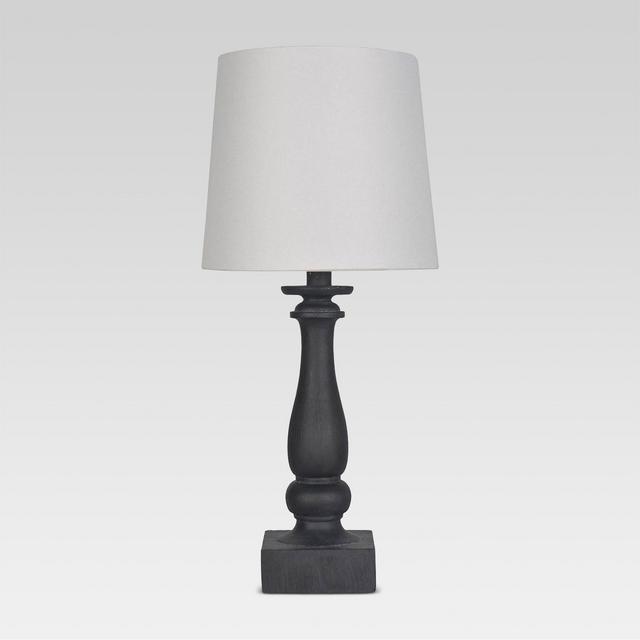 Turned Faux Wood Table Lamp Black - Threshold™