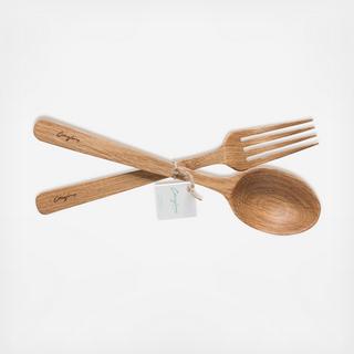 Oak 2-Piece Spoon & Fork Set