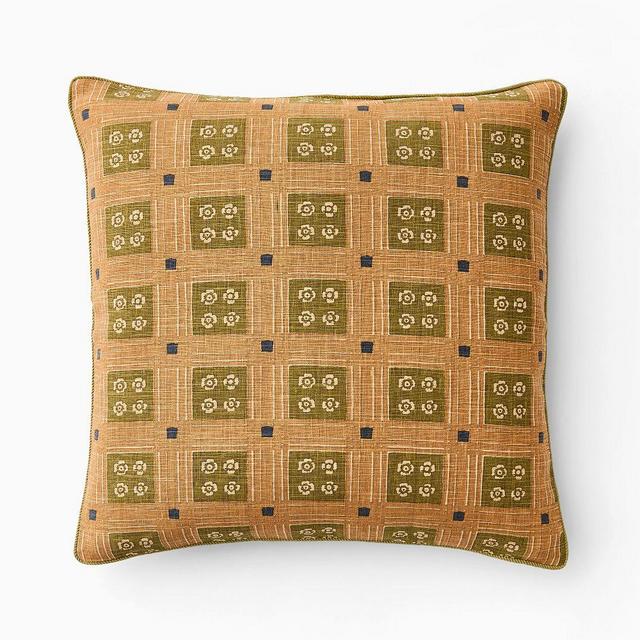 Pierce & Ward Floral Grid Pillow Cover, 20x20, Golden Oak