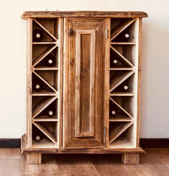Rustic wine rack, wood wine rack, wine rack, wine cabinet.