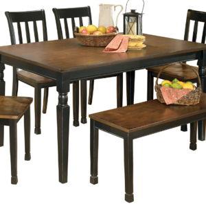 Owingsville Dining Table and 4 Chairs and Bench | Ashley