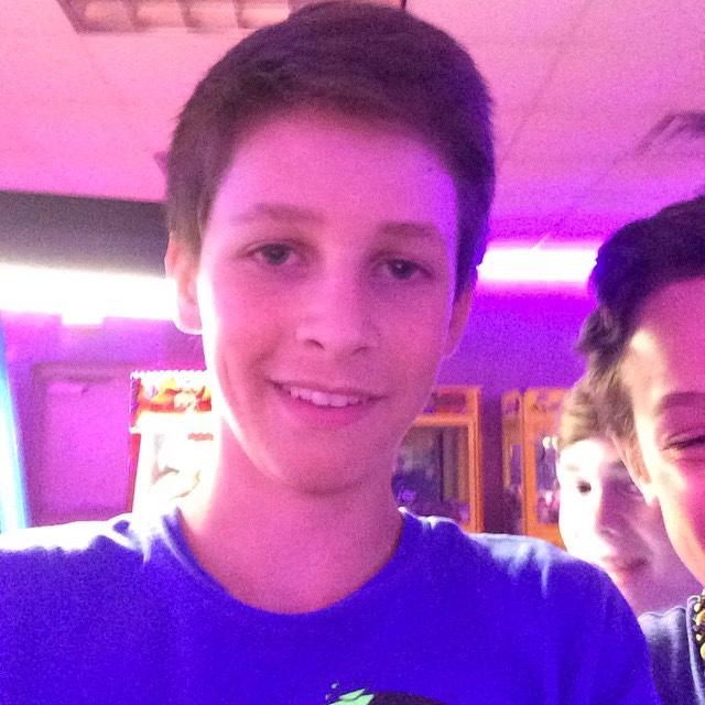 June 12, 2015 -While out roller skating with some friends, 13 year old Abby asked a group of boys to take a picture of them. Jaden volunteered as photographer and pranked them with a photo of himself.