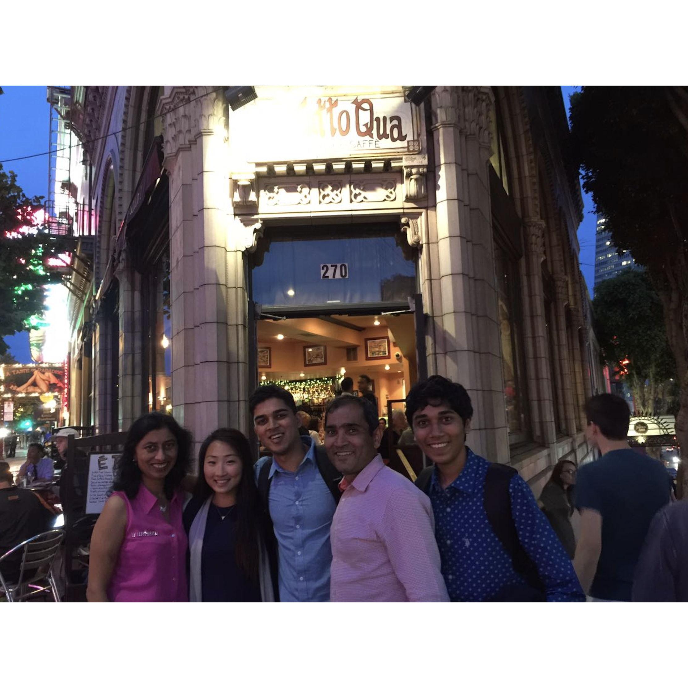 Jenny's first time meeting Sagar's family in San Francisco 2017.