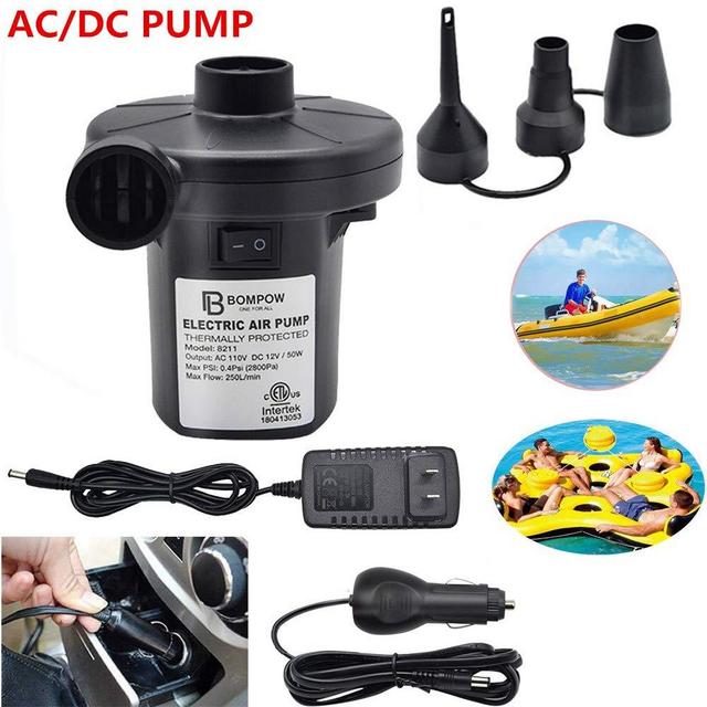 Air Pump for Inflatables Air Mattress Pump Air Bed Pool Toy Raft Boat Electric Pump for Inflatables(AC/DC Pump(50W))