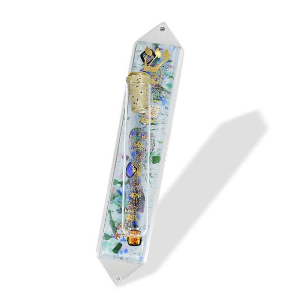 Celestial Wedding Glass Mezuzah
