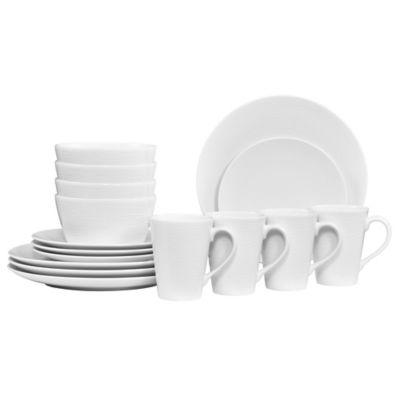 Noritake® White on White Swirl Round 16-Piece Dinnerware Set
