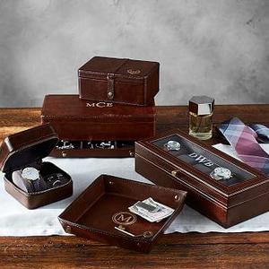 Saddle Leather Zip Travel Box - Chocolate