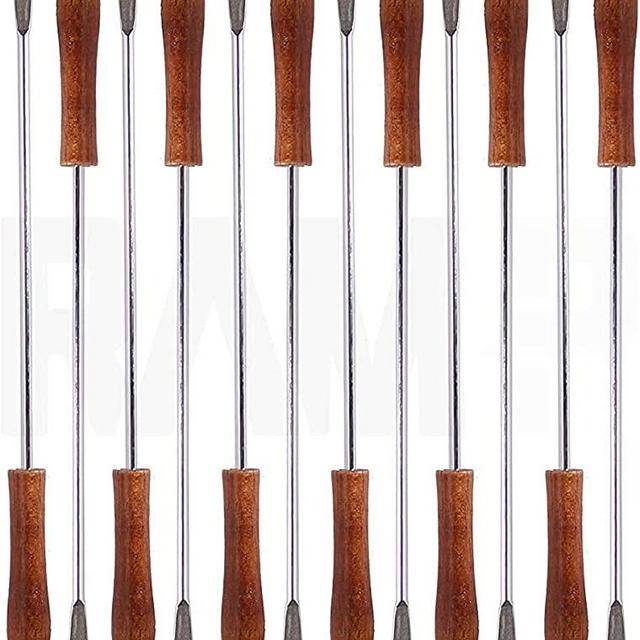 12Pc Ram-Pro Color Coded 9.5" Stainless Steel Fondue Forks - Fruit Chocolate Fountain Marshmallow Shrimp BBQ Meat