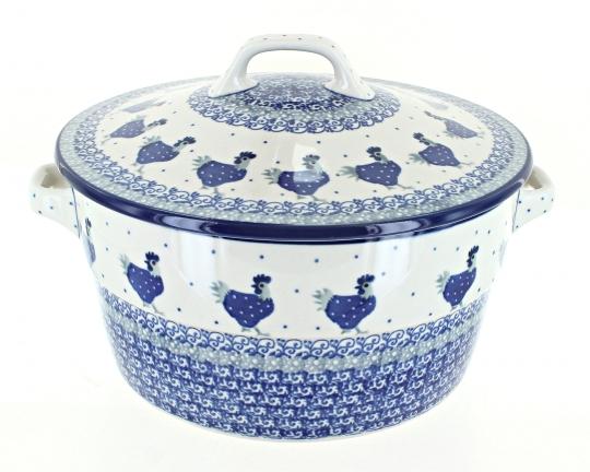 Barnyard Rooster Covered Round Baker