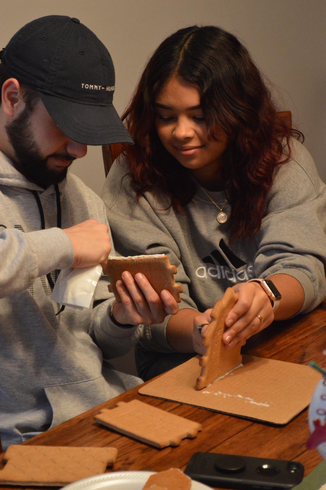 Justin suffering through Nyela's Christmas obessions