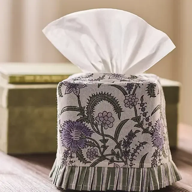 Inner Child Print Ruffle Tissue Box Cover