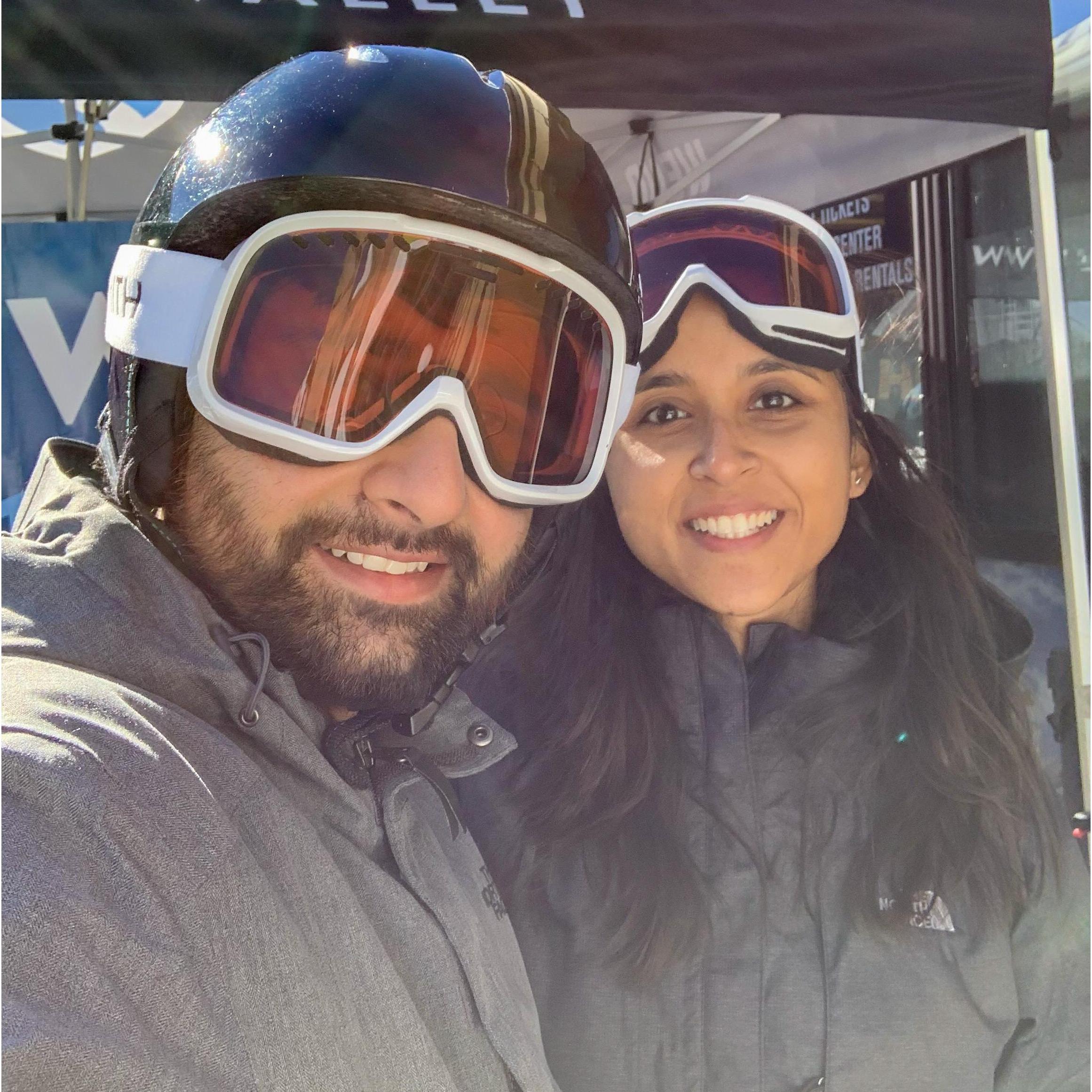 Spring 2019, Skiing together for the first time, well, not our cup of tea