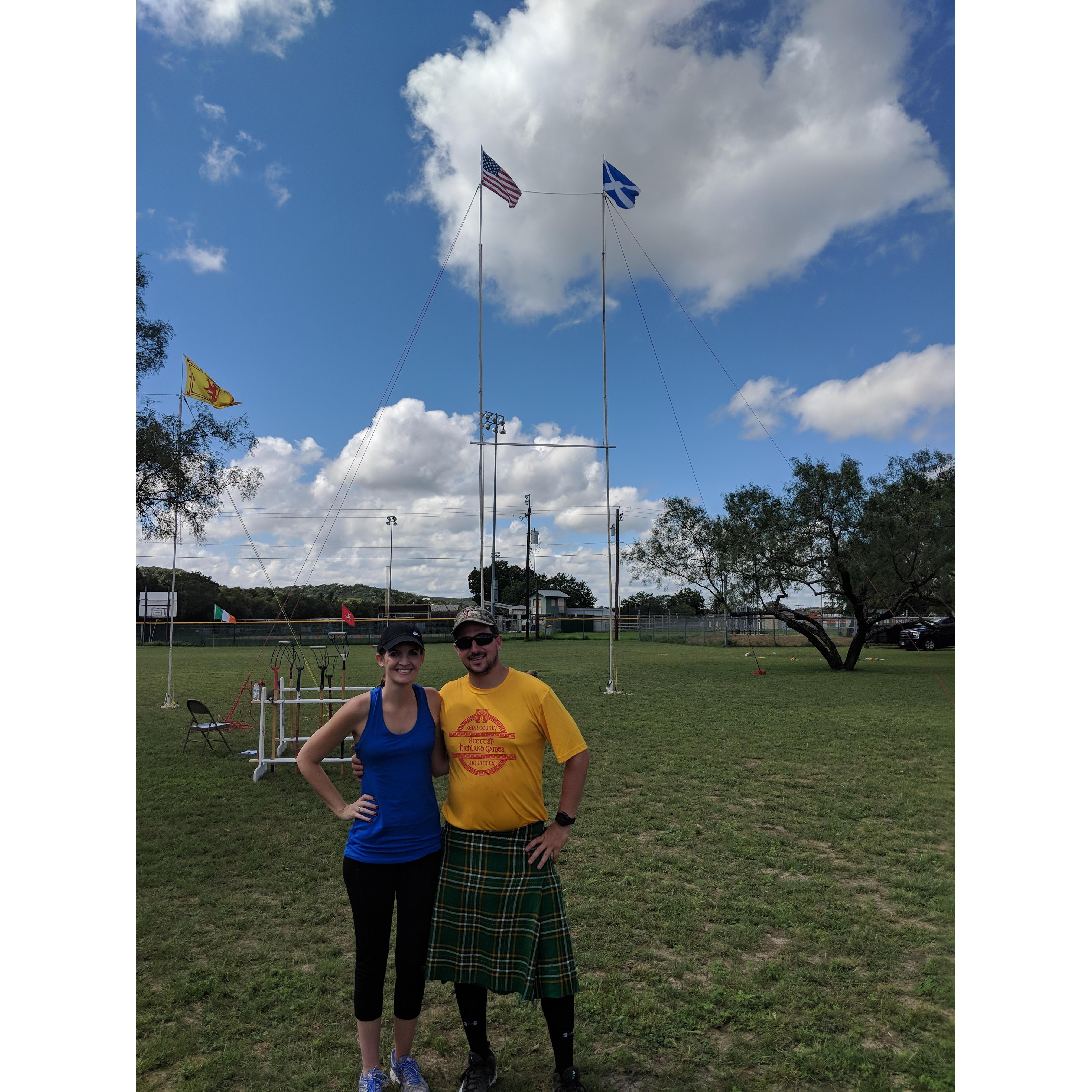 Rusty throwing at the Highland Games