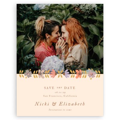 Buttercream, Orange Wedding Digital Save the Date - Terra Photo