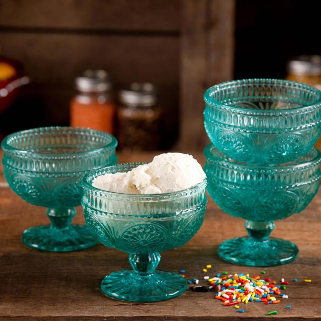 The Pioneer Woman Adeline 4-Piece 10-Ounce Glass Sundae Cup Set