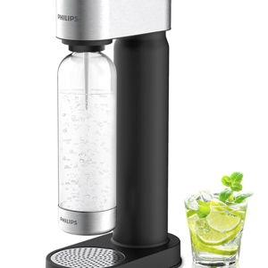 PHILIPS Máquina de agua con gas, máquina de transmisión de soda, giro rápido para una fácil instalación, botella de carbonatación de 1 litro