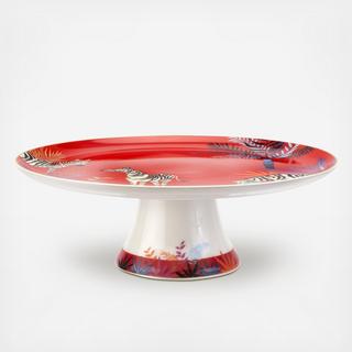 Sara Miller The Tahiti Zebra Footed Cake Plate