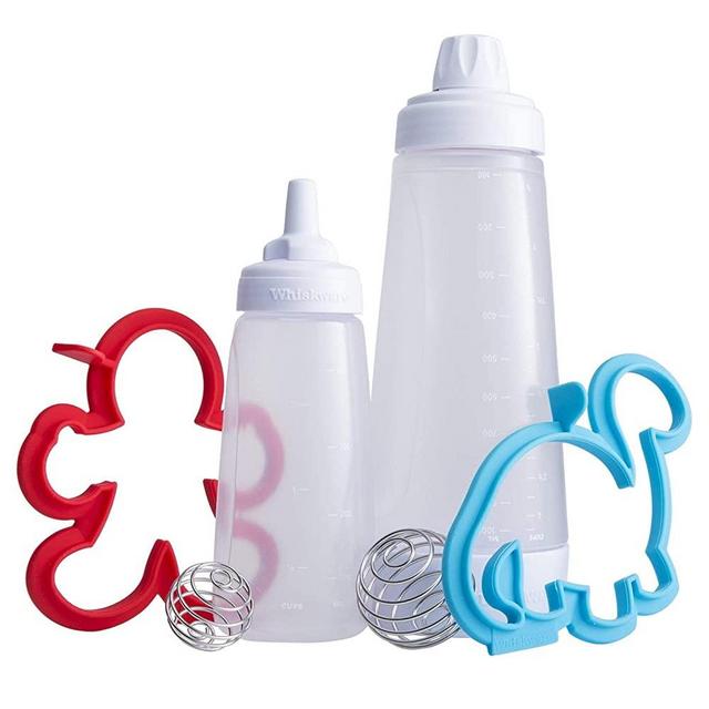 Whiskware Pancake Art Kit with Batter Mixer and Dispenser, Includes Art Bottle, BlenderBall Wire Whisk and 2 Pancake Shapers