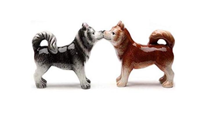 Kissing Siberian Huskies Salt and Pepper Shaker