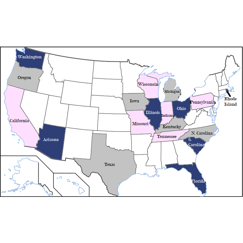Here you can see all the places our wonderful friends and family will be travelling from! We think it is pretty cool we have people all around the country! Not depicted: England!