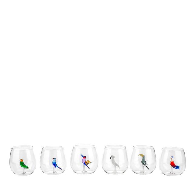 Tropical Birds Set of 6 Glasses