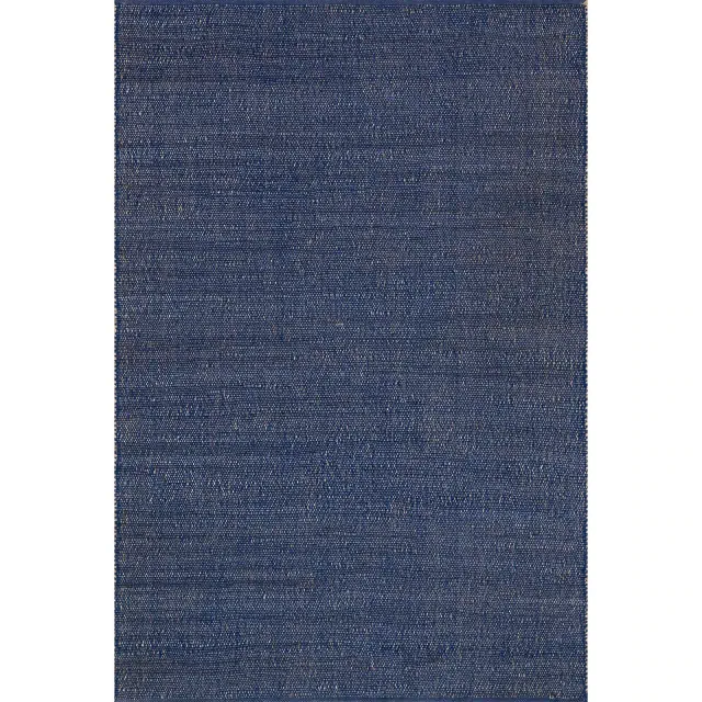 Nuloom 6x9 Elfriede Jute & Cotton Hand Woven Indoor Area Rug, Blue, Solid Rustic Farmhouse Style Natural Fiber Bedroom, Living Room,