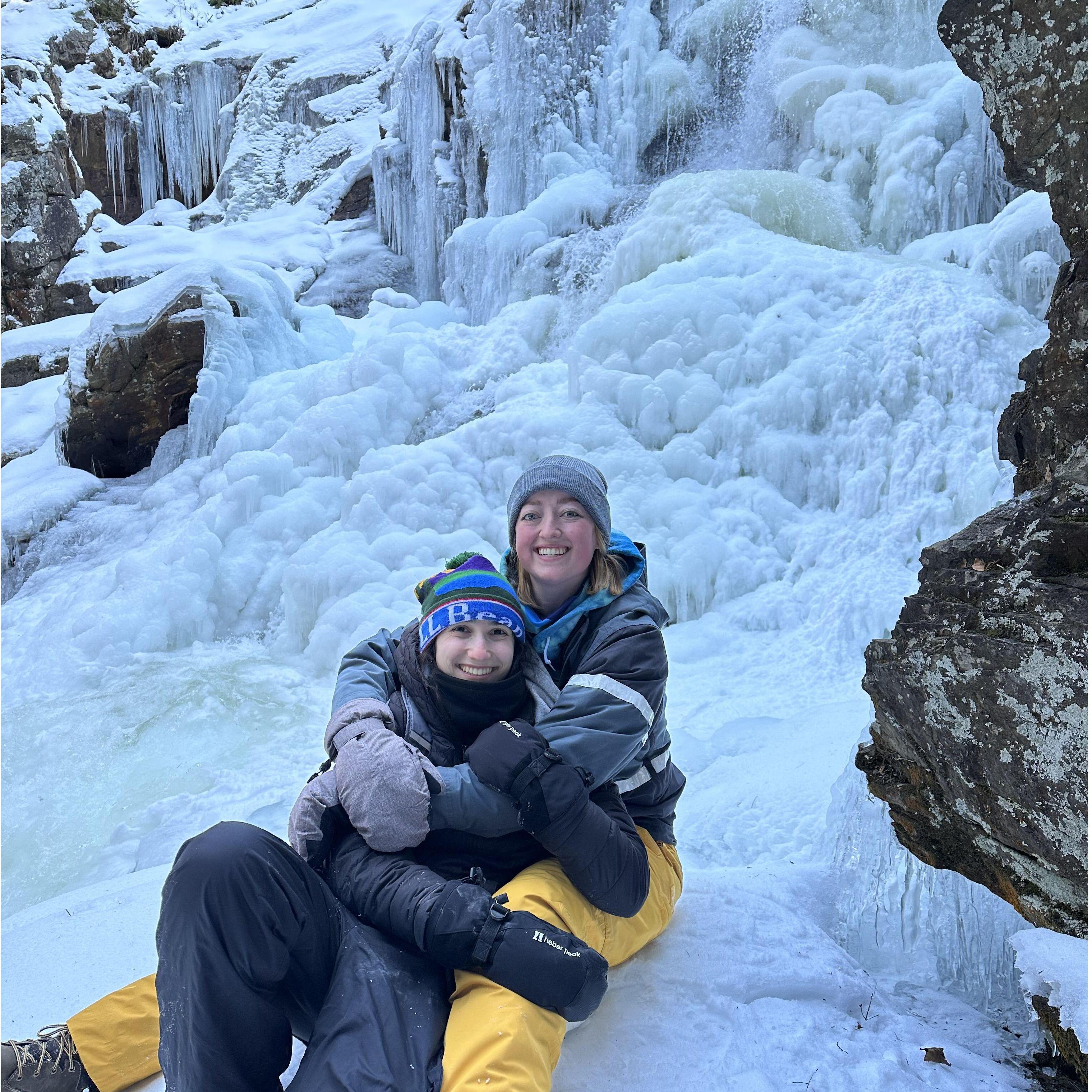 Hiking frozen upstate NY waterfalls in -5 degrees F