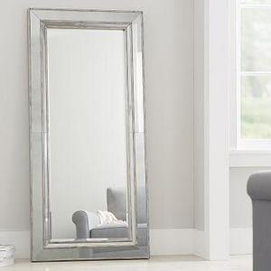 Marlena Antique Mirror Floor - Brushed Silver