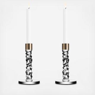 Carat Small Candlestick, Set of 2