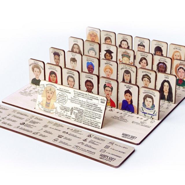 WHO'S SHE? wooden board game about...