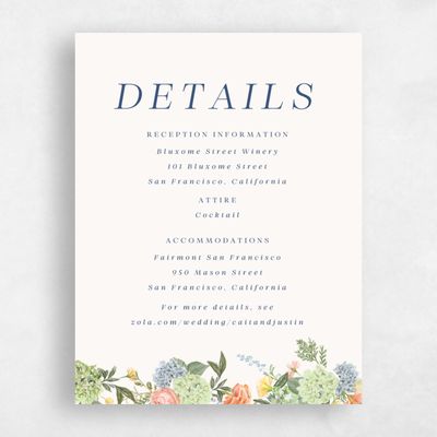 Beige Floral Wedding Enclosure - Rosamund