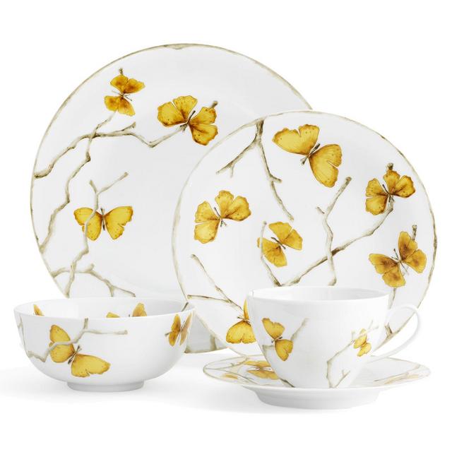 Michael Aram Butterfly Ginkgo Gold 5 Piece Dinnerware Set