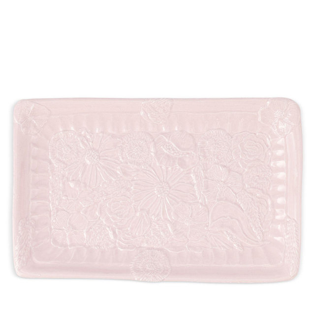 VIETRI Pietra Fiori Pink Rectangular Platter