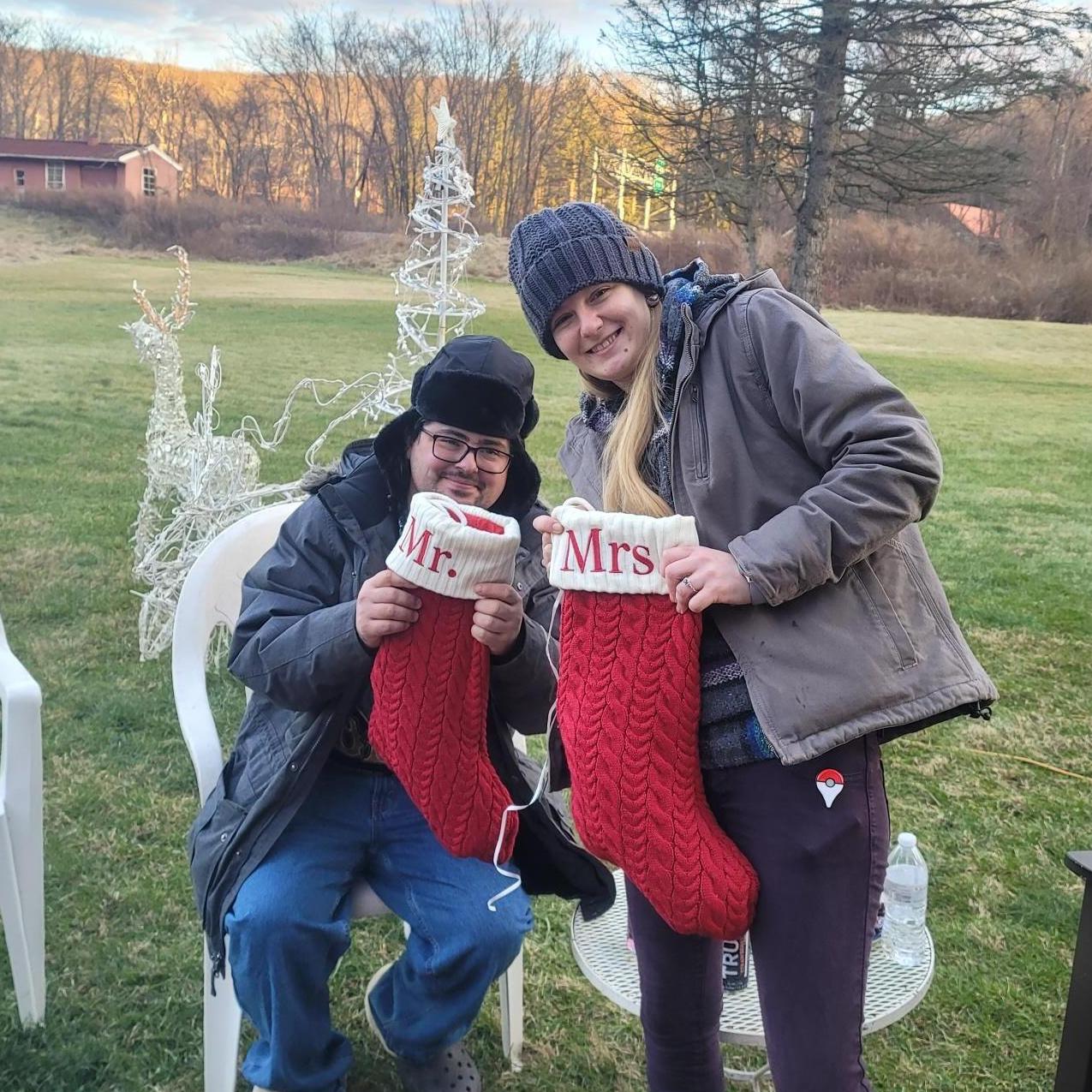 A 2020 Covid Christmas was not complete without opening presents outside.
