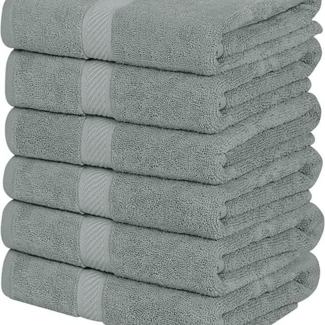 Utopia Towels [6 Pack Bath Towel Set, 100% Ring Spun Cotton (24 x 48 Inches) Medium Lightweight and Highly Absorbent Quick Drying Towels, Premium Towels for Hotel, Spa and Bathroom (Cool Grey)