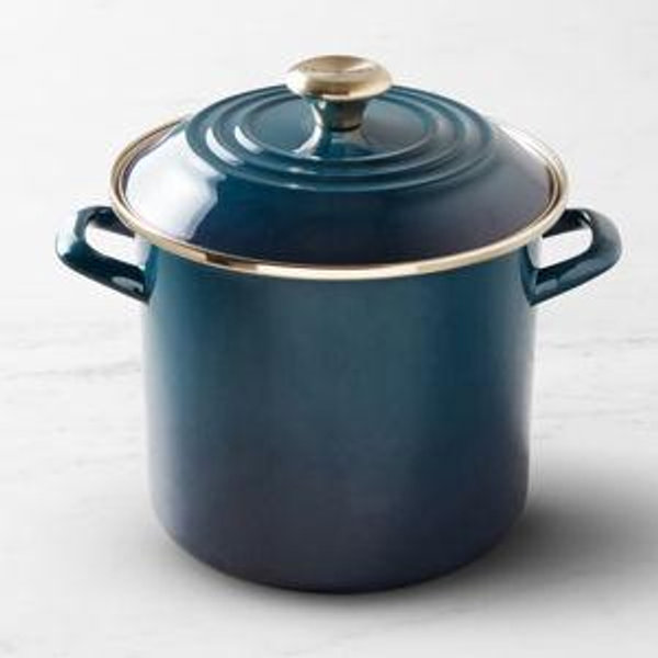 Le Creuset Enameled-Steel Stock Pot with Stainless-Steel Knob