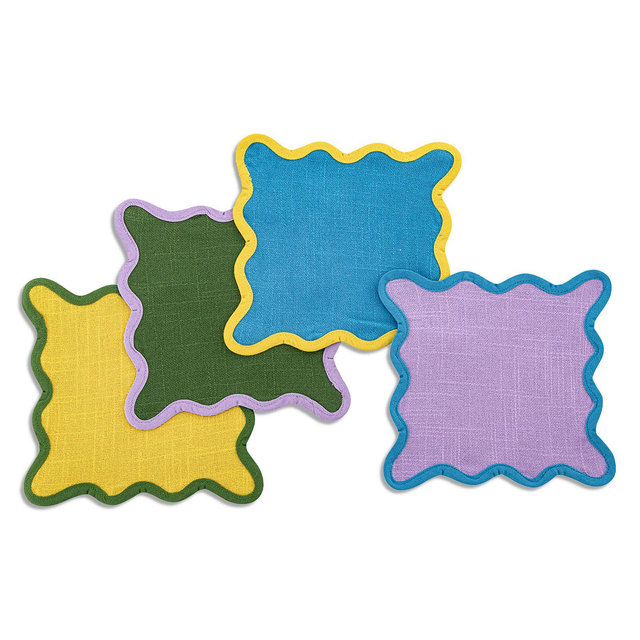 Lulu Powers Scallop Cocktail Napkins: Set of 4