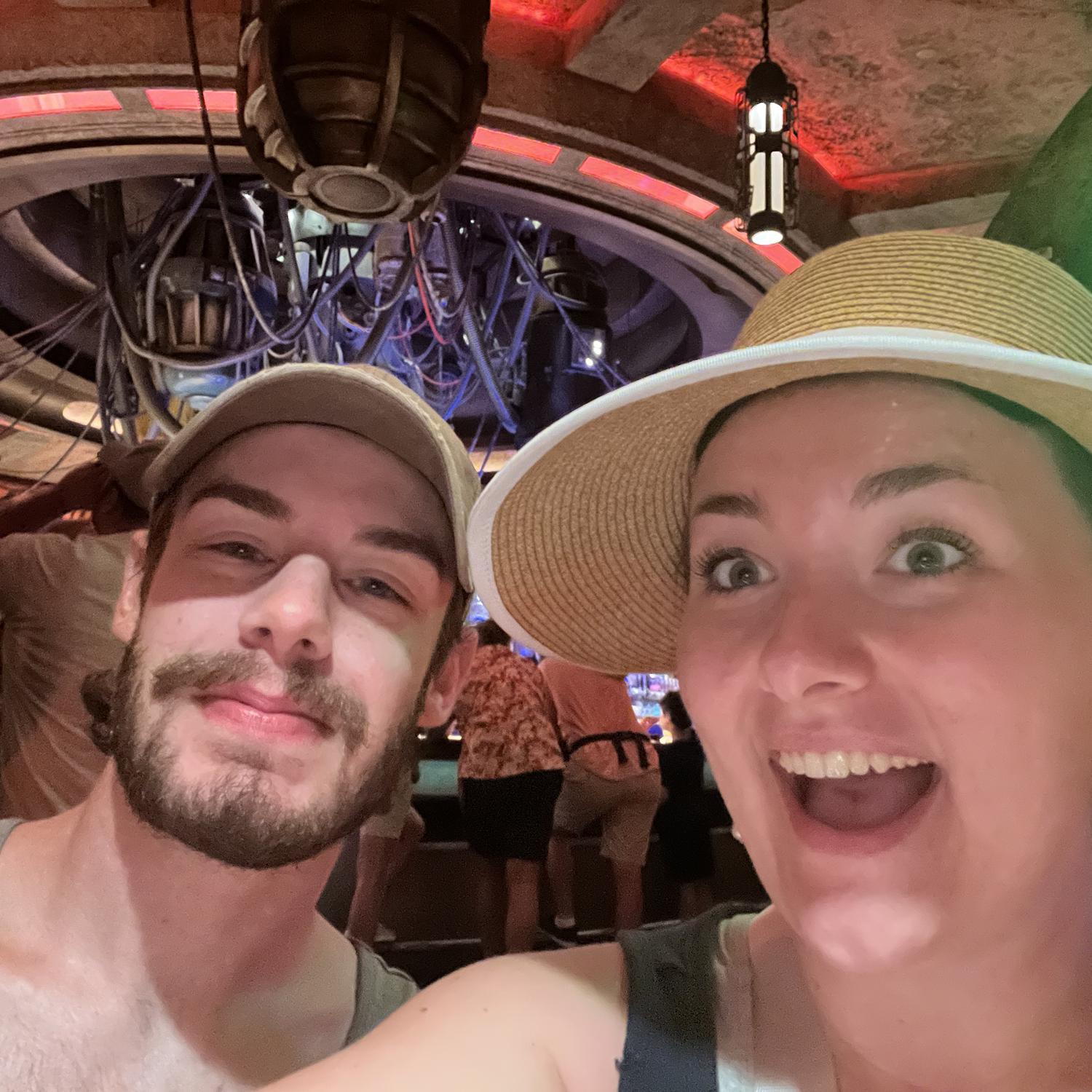 Enjoying some beverages at Oga’s Cantina at Disney’s Star Wars: Galaxy’s Edge