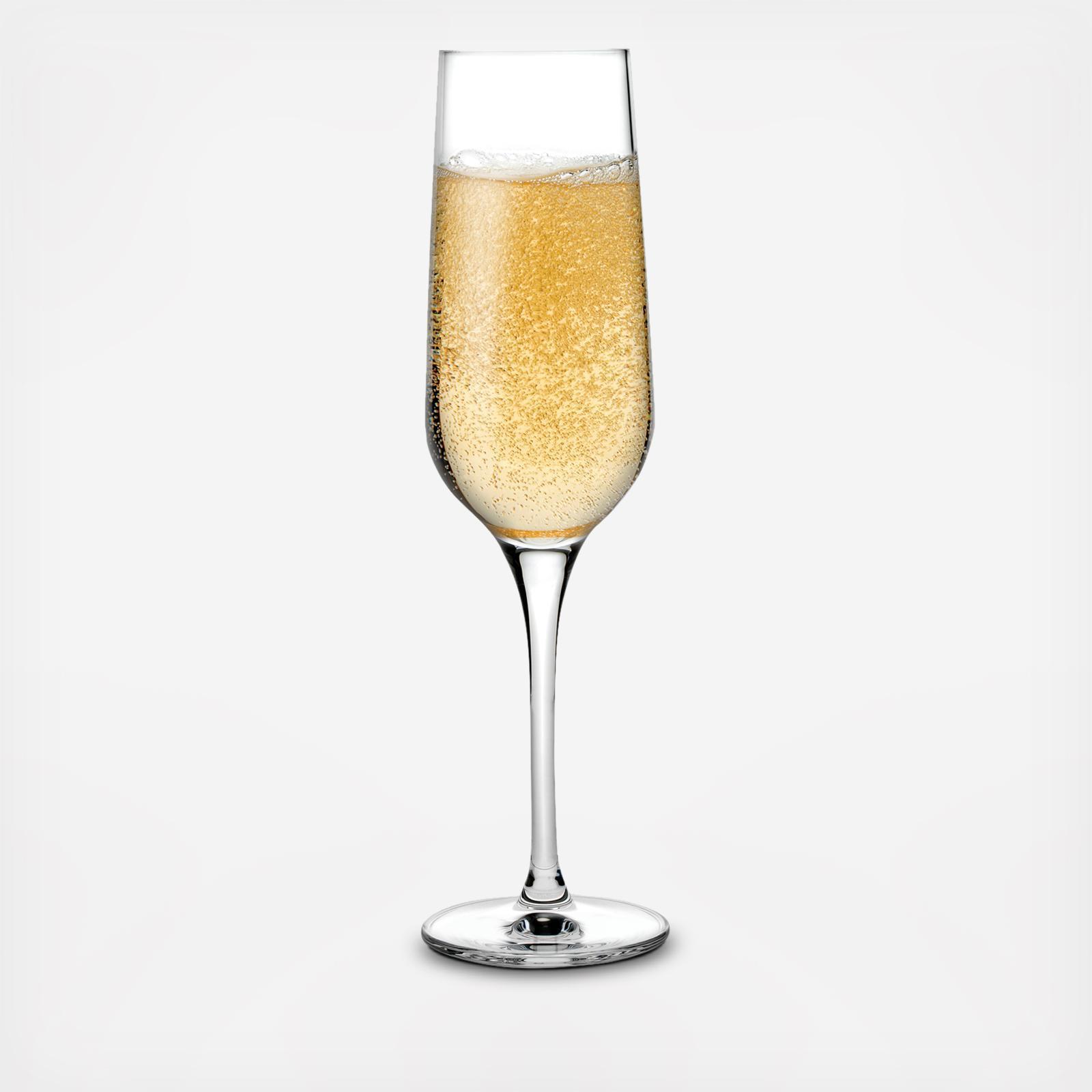 wide champagne glasses