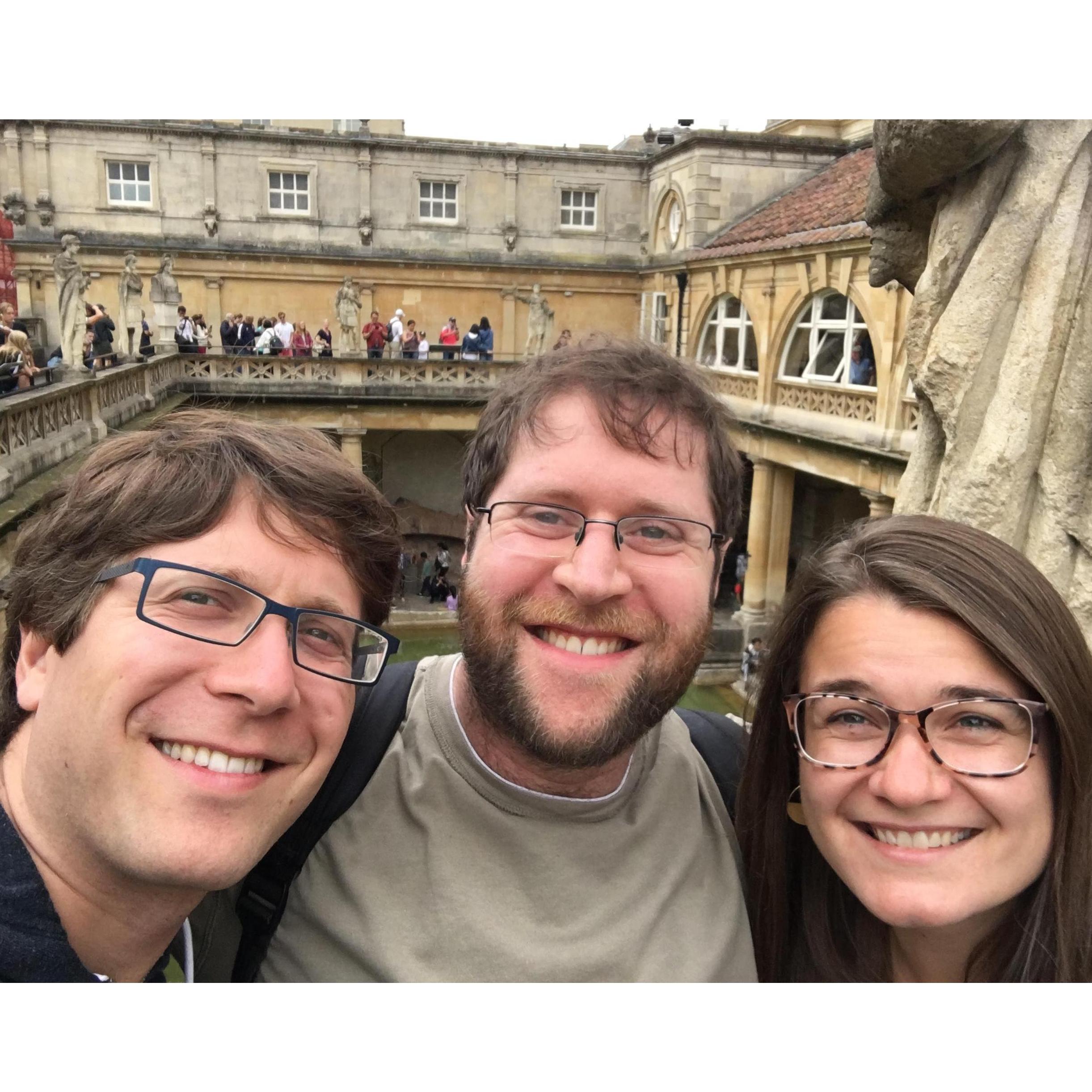 David, Adam and Alli visit the baths in Bath