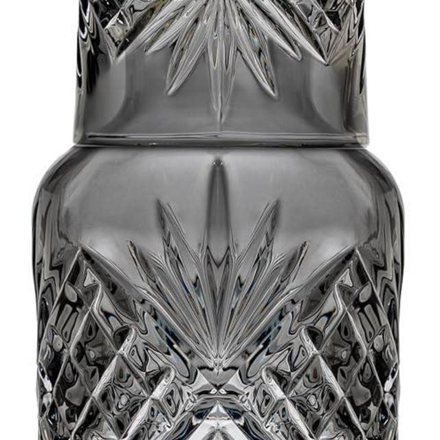 Godinger Bedside Night Carafe, Water Pitcher with Cup, Water Carafe - Cup and Bottle to Keep Next To Your Bed for a Handy Midnight Drink