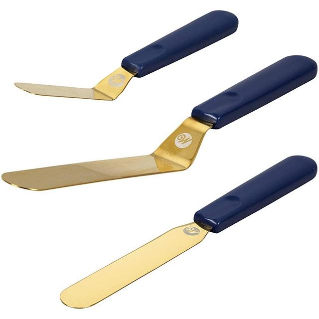 Wilton Navy Blue and Gold Icing Spatula Set, 3-Piece,Assorted