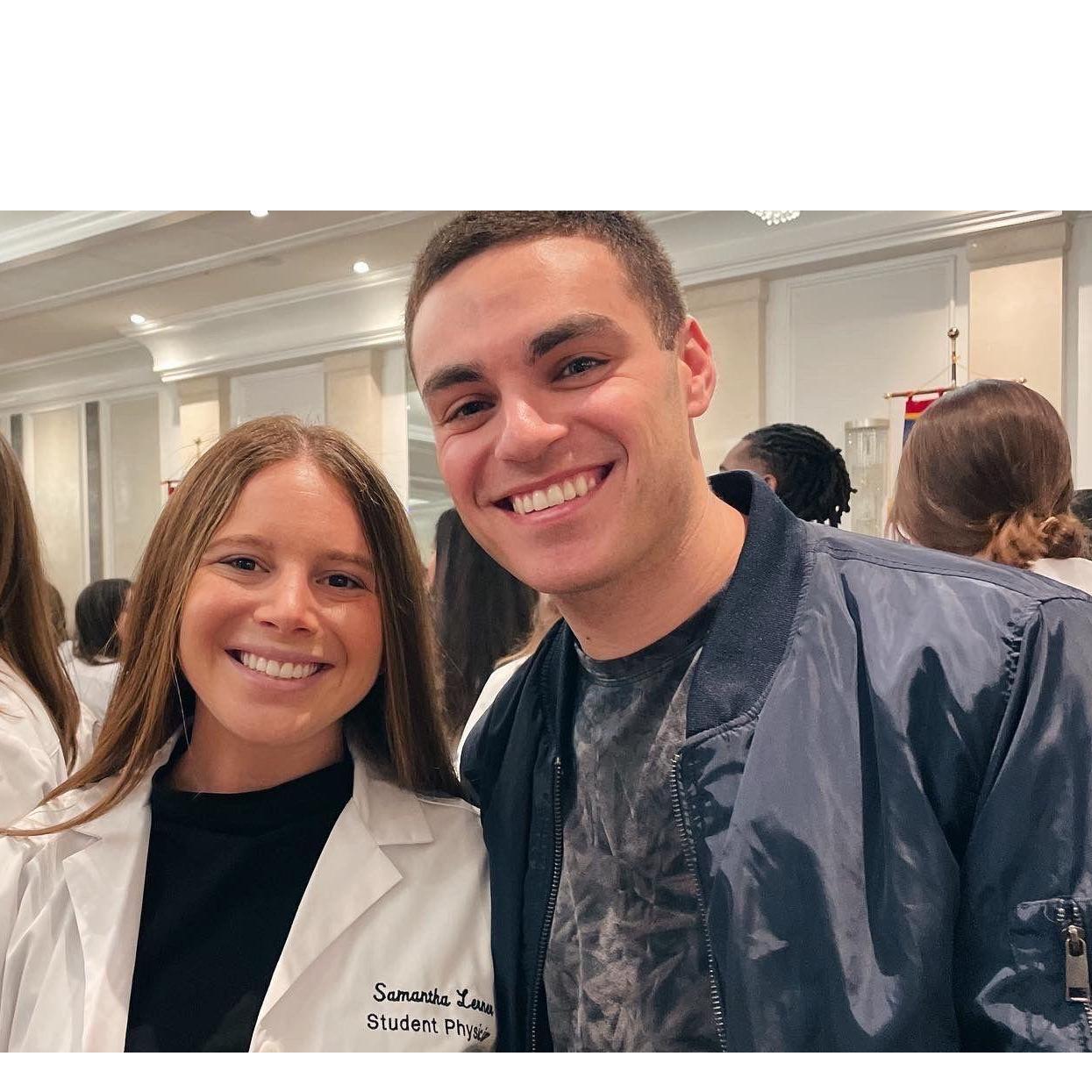 White coat ceremony at PCOM. The start of Sam's medical school journey.