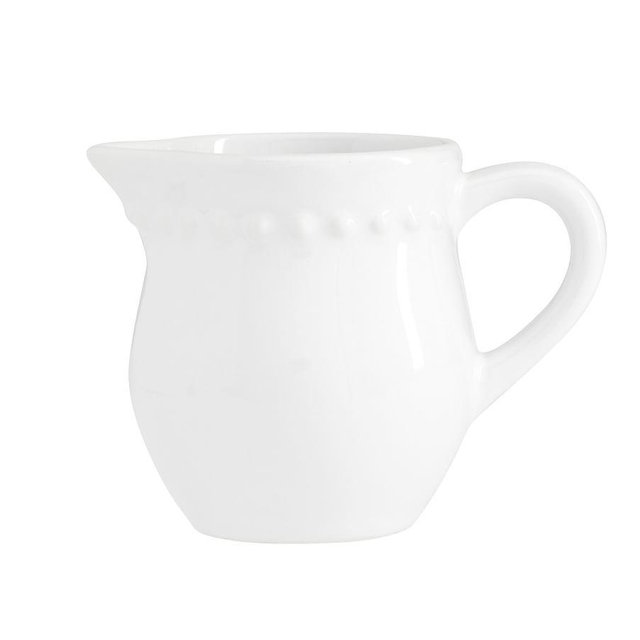 Emma Stoneware Beaded Creamer - True White