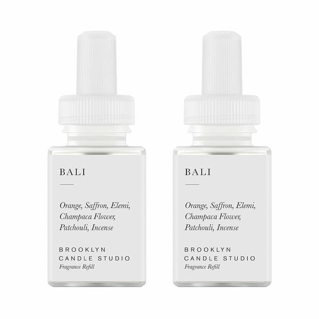 Pura & Brooklyn Candle Studio Home Scent Refill - Smart Home Air Diffuser - Up to 120-Hours of Luxury Fragrance per Vial - Clean & Safe Diffuser Fragrance - Bali (2 Pack)