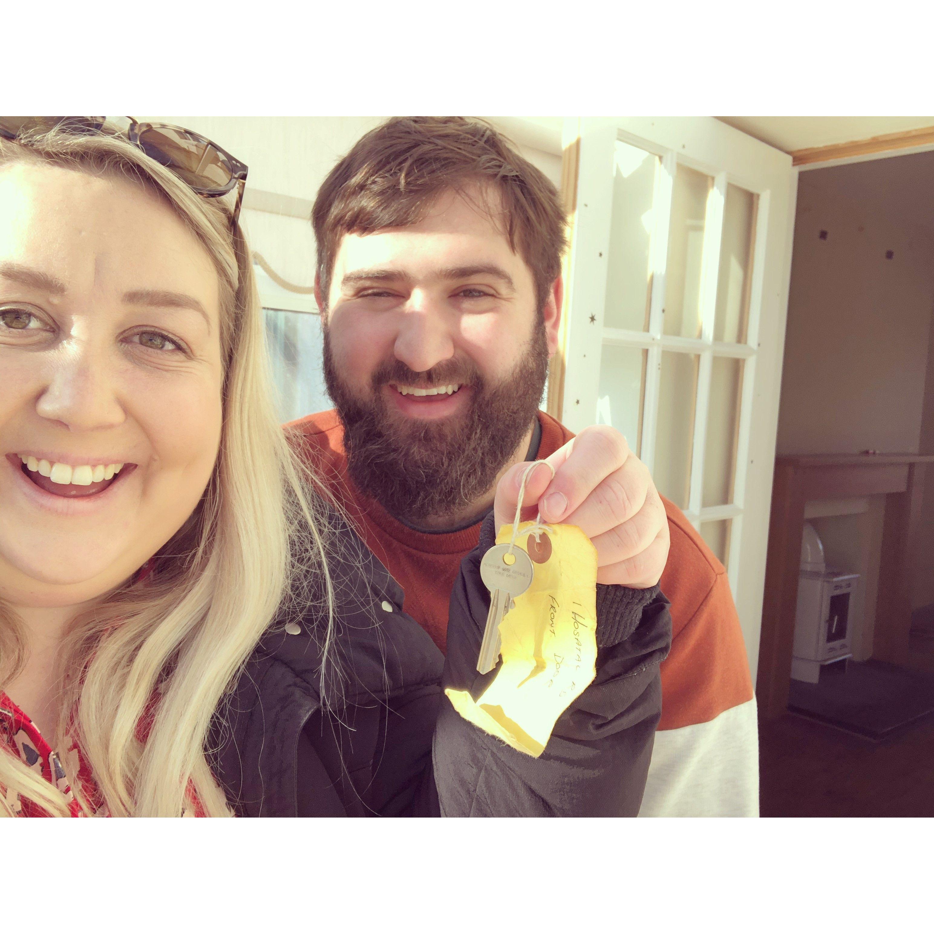 When we got the keys to our first home together - March 2021