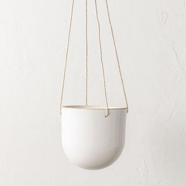 Arched Hanging Planter, Medium, White