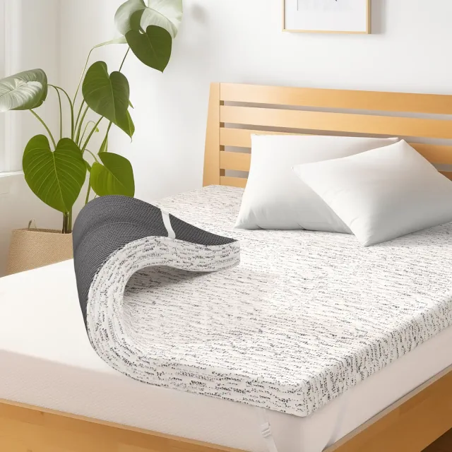 3" Medium Gel Memory Foam Mattress Topper with Cooling Cover, Queen