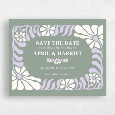 Sage, Green Wedding Save the Date - Bellefleur Landscape