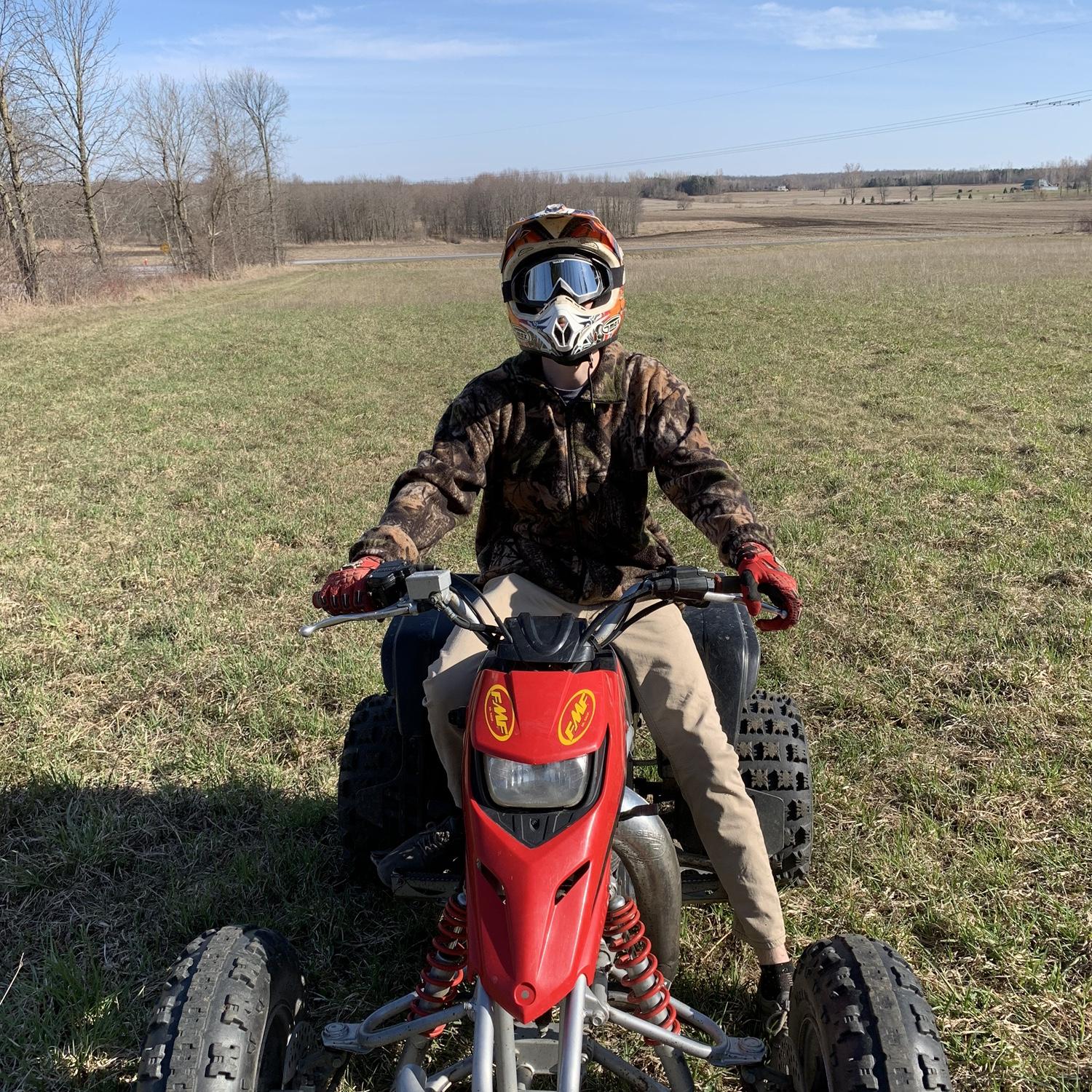 April 2020 - he introduced her yet again to one of his favourite hobbies - four wheeling. Little did they know they’d be riding circles around the exact field they are getting married at in October!!